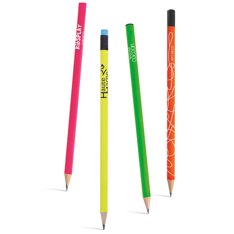Crayon papier personnalisé - Crayon publicitaire gomme couleur
