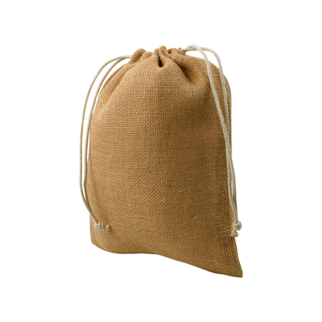 Sac publicitaire en jute à cordon 270g - 16x20 cm