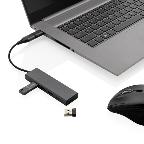 Hub publicitaire 3 ports USB en alu recyclé Terra