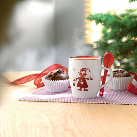 Mug publicitaire 250ml avec petite cuillère CLAUS