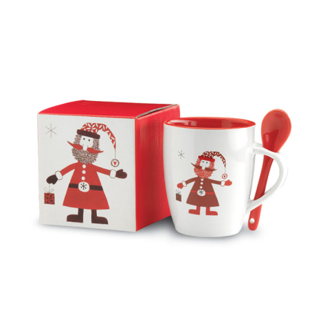 Mug publicitaire 250ml avec petite cuillère CLAUS