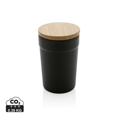 Mug recyclé personnalisable avec couvercle bambou 300ml