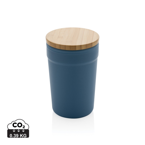 Mug recyclé personnalisable avec couvercle bambou 300ml