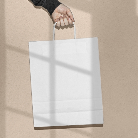 Sac personnalisable en papier 32x40 cm BIG KALI WHITE