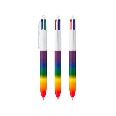 Stylo personnalisé BIC® 4 Couleurs® Rainbow Decor