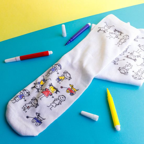 Chaussettes à colorier pour enfant personnalisables