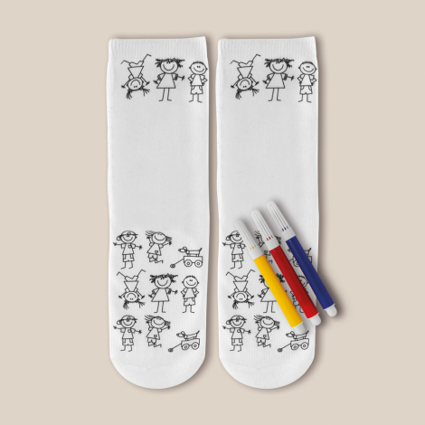 Chaussettes à colorier pour enfant personnalisables