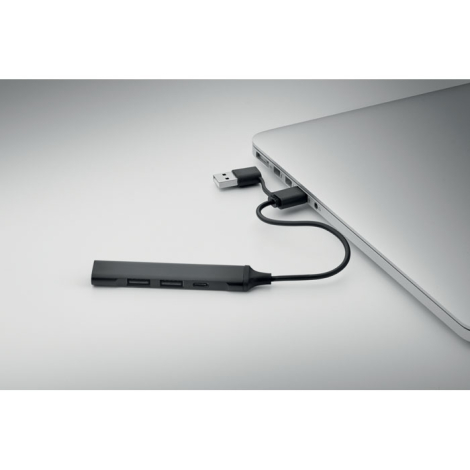 Hub publicitaire USB 4 ports 19 cm Current