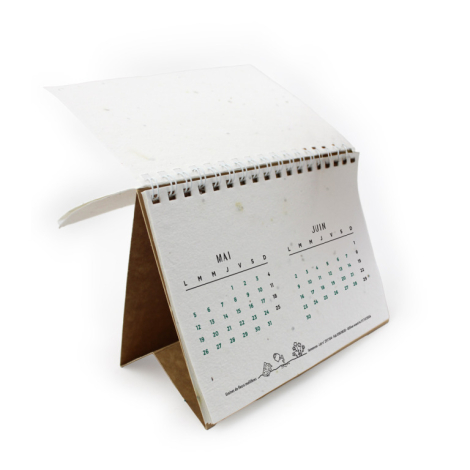 Calendrier chevalet personnalisable papier graines