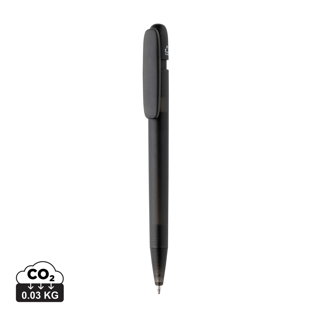 Stylo transparent publicitaire rABS Devin Noir