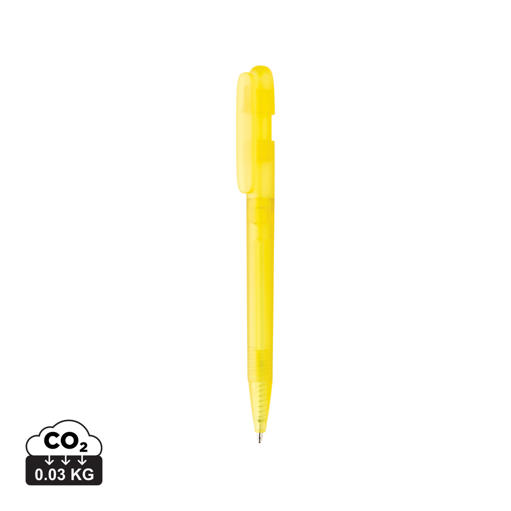 Stylo transparent publicitaire rABS Devin Jaune