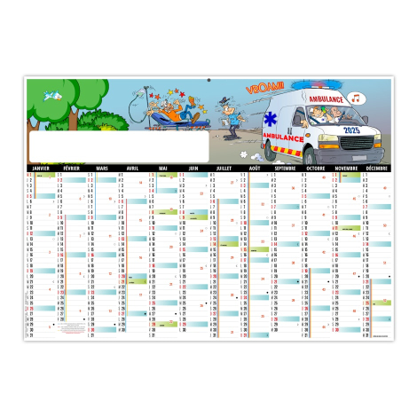 Calendrier effaçable promotionnel - L'ambulancier