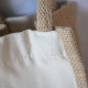 Sac cabas pour bouteille en jute et coton personnalisable