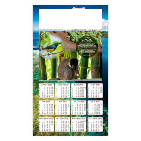 Calendrier plaque 1 vue personnalisable - Luc