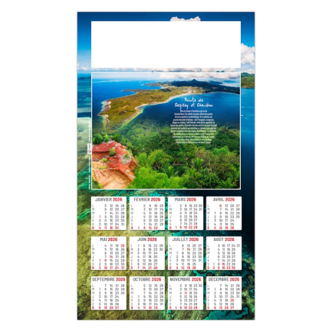 Calendrier plaque 1 vue personnalisable - Luc