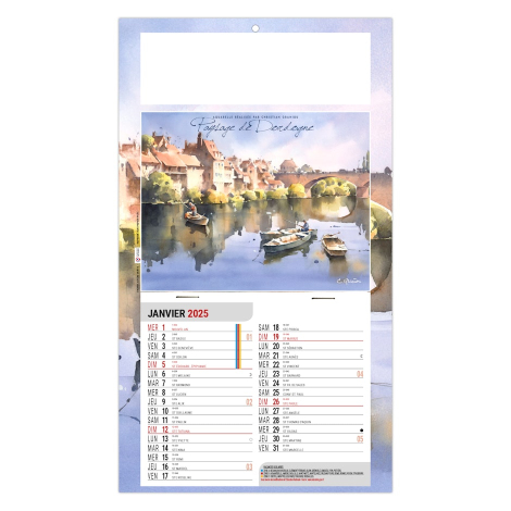 Calendrier plaque 1 vue personnalisable - Lise