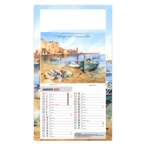 Calendrier plaque 1 vue personnalisable - Lise