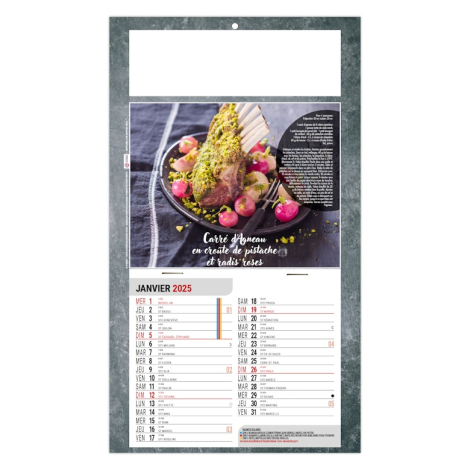 Calendrier sur plaque 1 vue personnalisable - Nicolas