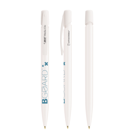 Stylo bille BIC® Media Clic BGUARD™ personnalisé antimicrobien