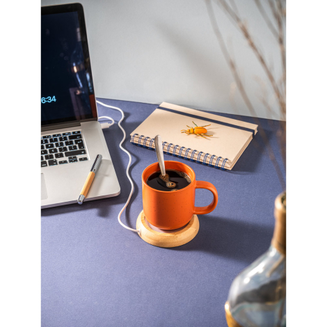 Chauffe-tasse personnalisé avec corps en bambou GATES