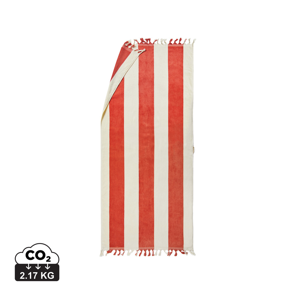 Drap de bain publicitaire Valmer VINGA Rouge/Beige