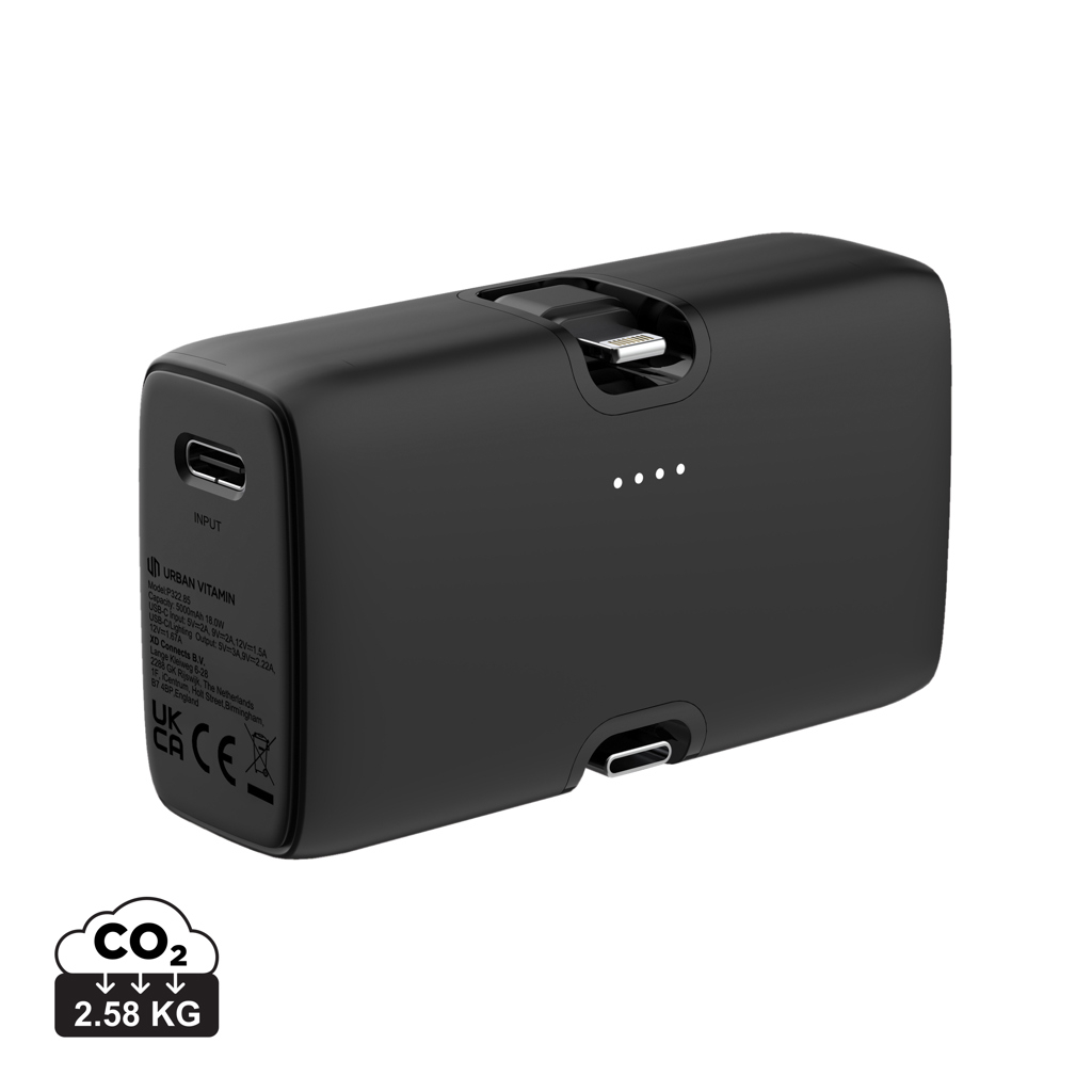 Powerbank personnalisable 5000mAh Urban Vitamin Los Angeles Noir