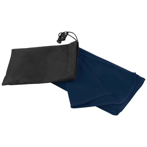 Serviette de sport personnalisable en rPET 30x80 cm 140g Lucas Marine