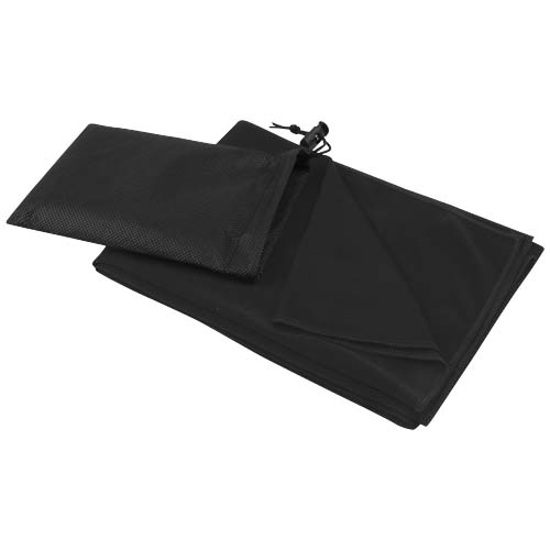 Serviette publicitaire de sport 140g en rPET 50x100 cm Lucas Noir