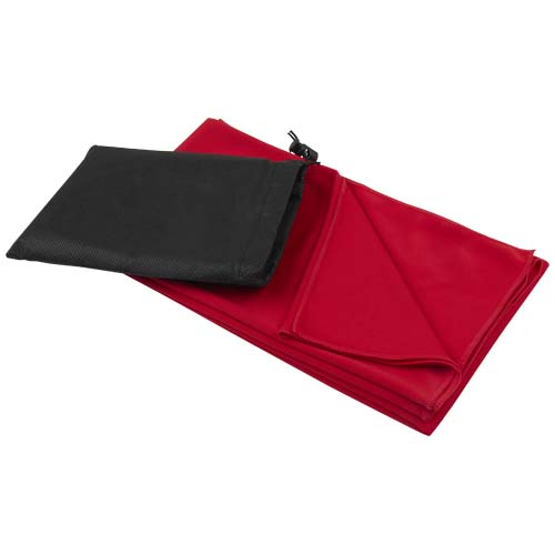 Grande serviette sport à personnaliser en rPET 140g 70x140 cm Lucas Rouge