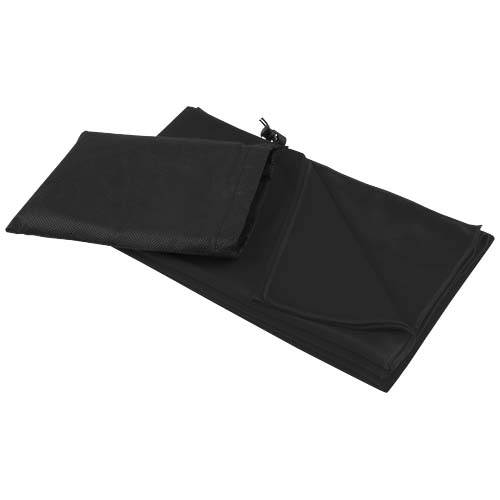 Grande serviette sport à personnaliser en rPET 140g 70x140 cm Lucas Noir