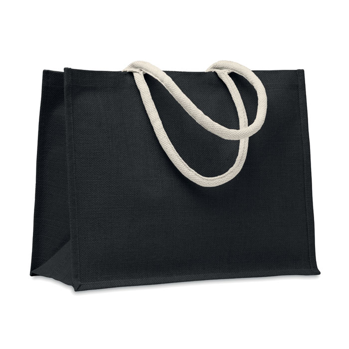 Sac shopping en jute personnalisable AURA Noir