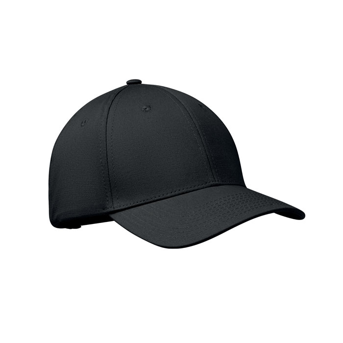 Casquette baseball promotionnelle 6 pans coton 280g Bahamas Noir