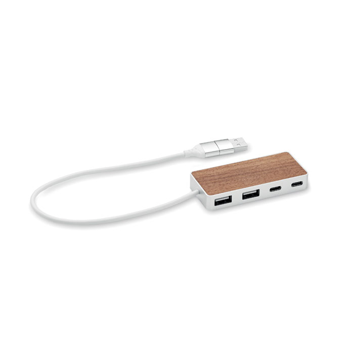 Hub USB promotionnel 4 ports Ubah Bois