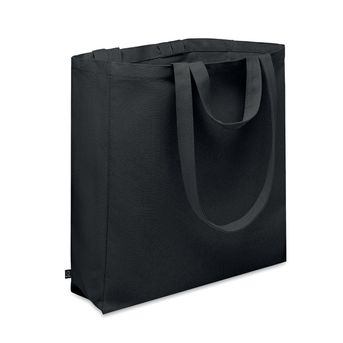 Sac shopping personnalisé coton recyclé 380g GAVE COLOUR Noir