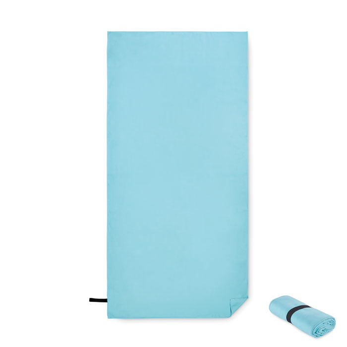 Serviette microfibre 200g publicitaire double face WAXOFF Turquoise