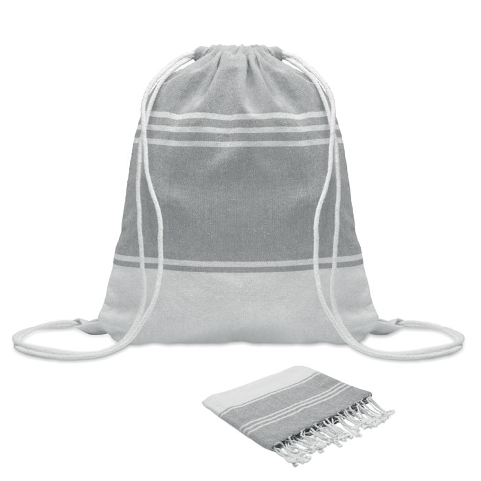 Fouta personnalisable avec sac assorti HAMMA Gris