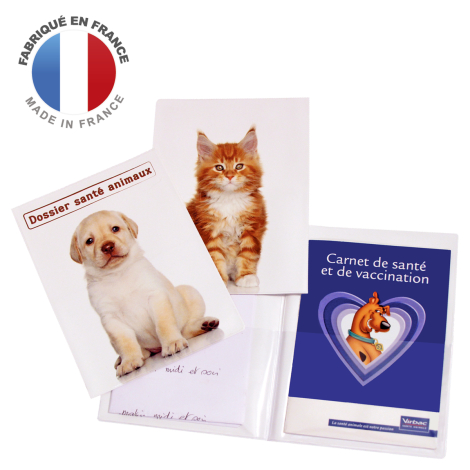 Protège carnet de santé chat avec le nom de votre animal de compagnie