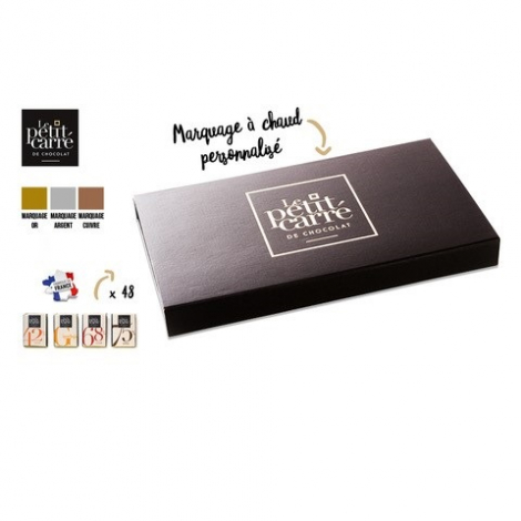 Coffret carrés de chocolat publicitaire Tentation