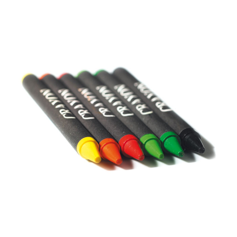 Etui 6 crayons cire publicitaire - Brabo, Crayon publicitaire